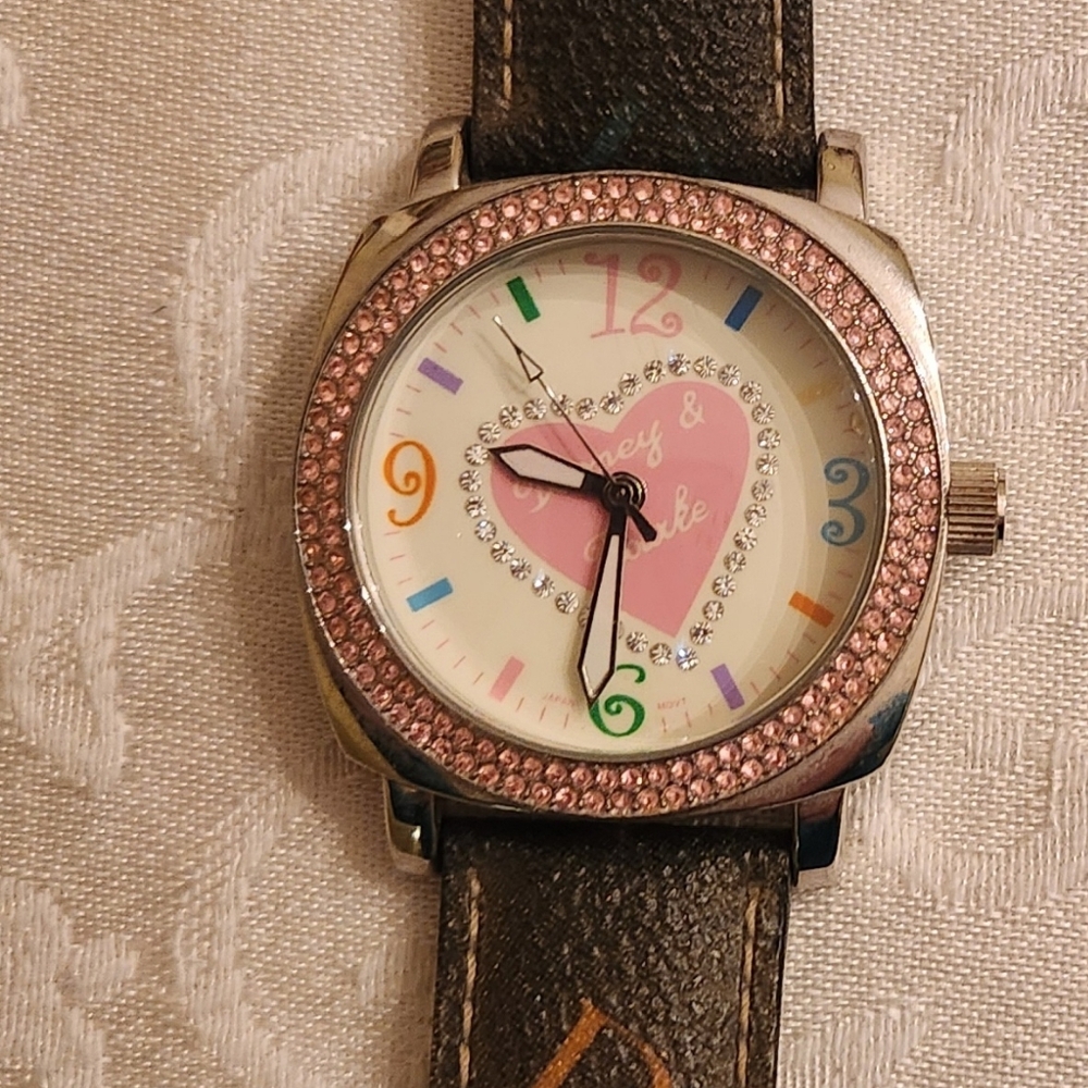 Dooney & Bourke Pink Crystal Monogram Watch